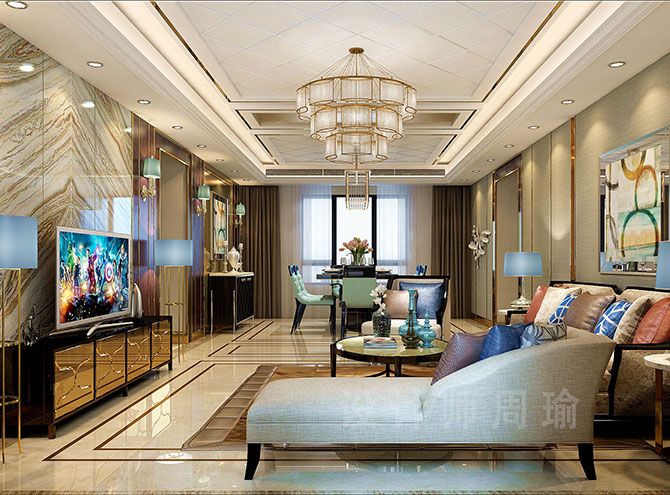 口交黄视频世纪江尚三室两厅168平装修设计效果欣赏
